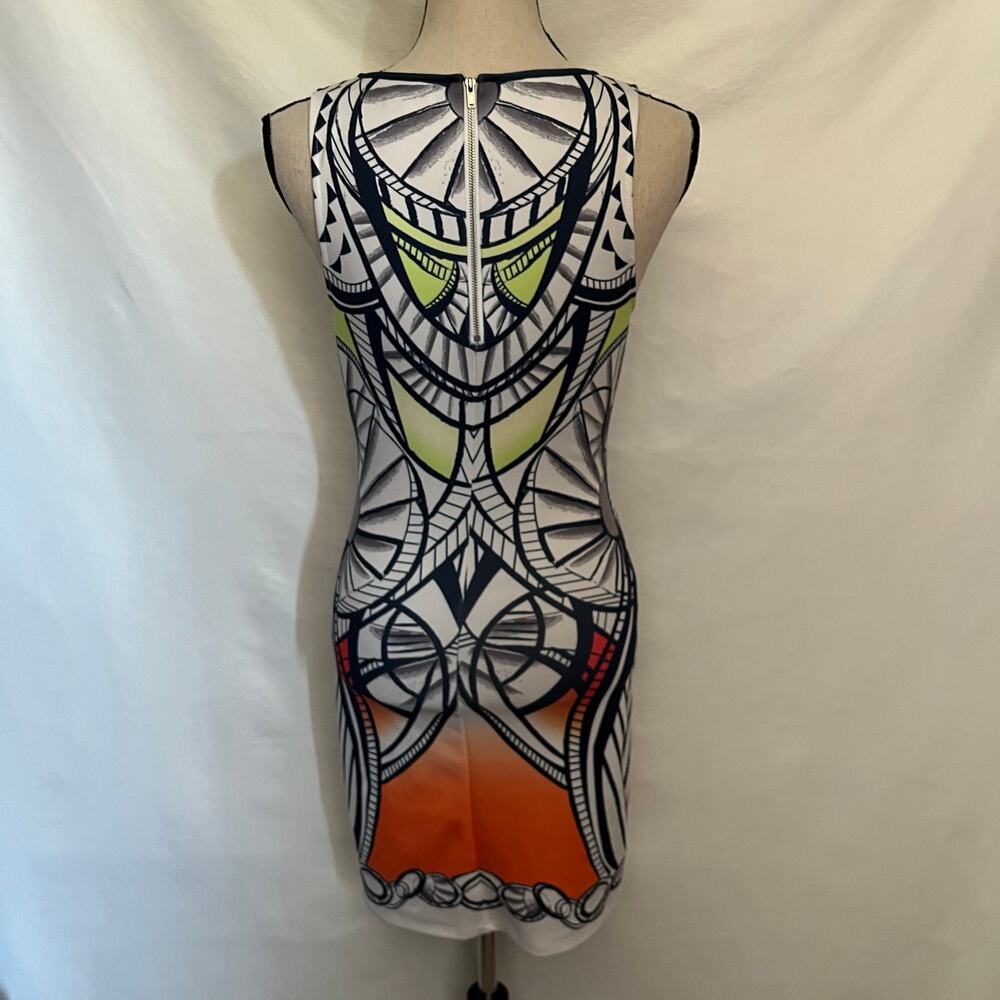 Jealous Tomato Y2 Bodycon Dress Sz S Art Deco Club Tribal Festival Geometric - Picture 7 of 13